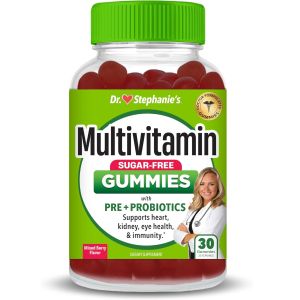 Kẹo dẻo vitamin DR STEPHANIES MULTIVITAMIN SUGAR FREE GUMMIES 30 GUMMIES cho sức khỏe mắt thận gan tim tiêu hóa của Mỹ