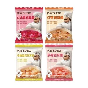 Instant Food Dragon Fruit Strawberry Tremella Soup White Fungus 银耳红枣银耳羹冲泡速食火龙果草莓银耳汤