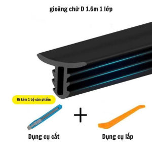 1.6 Mét Gioăng Cao Su Chữ T Gắn Chân Kính Chắn Gió Chống Bụi Chống Ồn Taplo Ô Tô