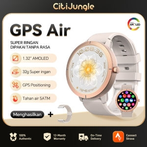 Citijungle GPS AIR Smartwatch GPS Multi Sistem Support Strava | Layar AMOLED 132” HD | Pemantauan Kesehatan Lengkap | Tahan Air 5ATM | Baterai Tahan Lama 360mAh | 170+ Mode Olahraga | Jam Tangan Wanita & Pria
