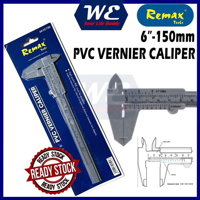 [100% ORIGINAL] REMAX PVC PLASTIC VERNIER CALIPER 6”-150MM (64-VC150 ...