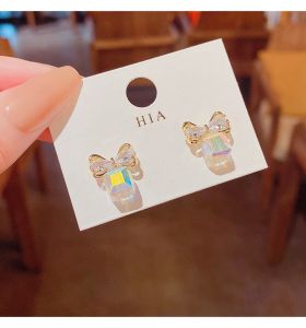 GL 18K GOLD Fashion Crystal Butterfly Cute temperament Earrings ES69140