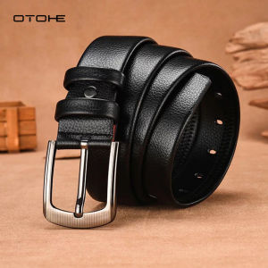 OTOHE เข็มขัดหนังผู้ชายเข็มขัดหนังชั้นสองเข็มขัดหนังวัวเอวเรียบง่ายเข็มขัดเอว 120 cm ปรับความยาวได้สำหรับผู้ชาย ที่มีเข็มขัดกางเกงยีนส์คลาสสิกวินเทจ