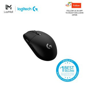 Logitech G304 Black LIGHTSPEED Wireless Gaming Mouse Hero 12K Sensor 12000 DPI Lightweight 6 Programmable Buttons 250h Battery Life On-Board Memory PC/Mac