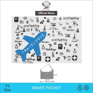 Map Plastik Kancing F4 TOMEX Smart Pocket Map Kancing Plastik Motif TRAVELOGUE