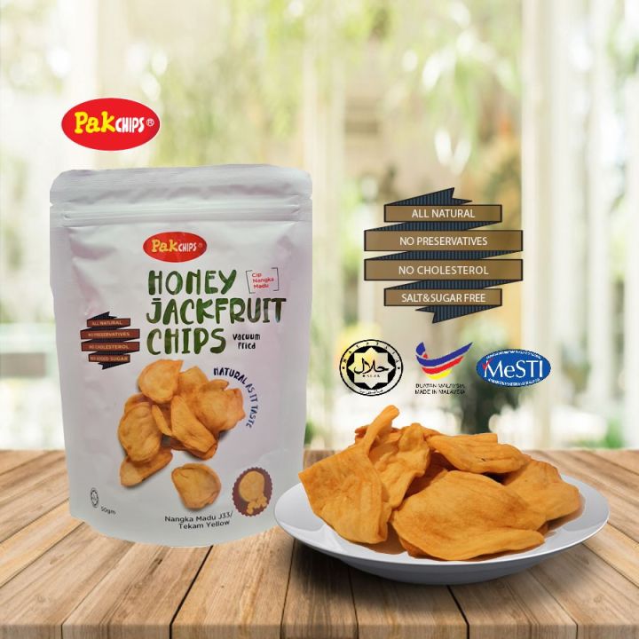 Pakchips Honey Jackfruit Chips Kerepek Nangka Madu J33 菠萝蜜干 *酥脆版* 素食 ...