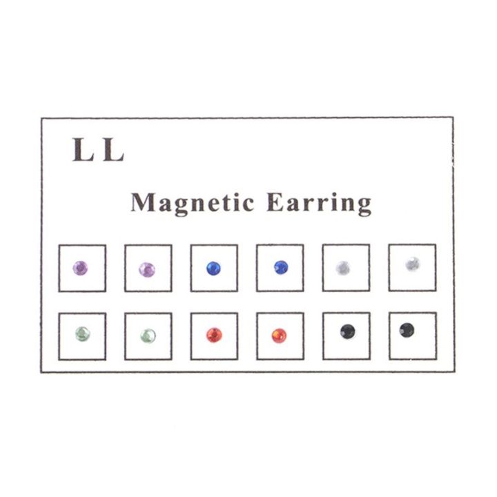 6 Pairs/package 3mm Crystal Stud Earrings Nasal Ear Lip