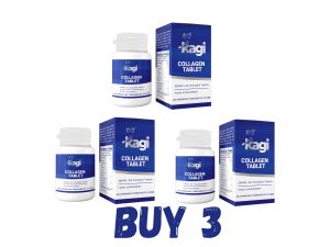 BUY 3 Kagi Collagen Tablet 380mg/60 chewable Tablet Food Supplement (Marine Collagen Peptide)