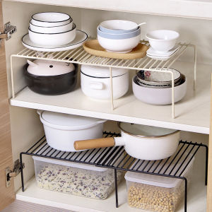 Expandable Countertop organizer Cabinet Shelf Pantry Shelf Kitchen Storage Rack Mental Wire Shelf Space Saving Dish Rack