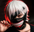 Anime Tokyo Ghoul Kaneki Ken Cosplay Mask Black Leather Zipper Half Face Mask Mask Eye Mask Suit Halloween Party Horror Costumes Props. 