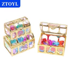 [COD] ZTOYL กล่องคริสตัลอะคริลิคสำหรับเด็กเครื่องประดับอัญมณีเพชรหลากสีสำหรับเด็ก1ชุด