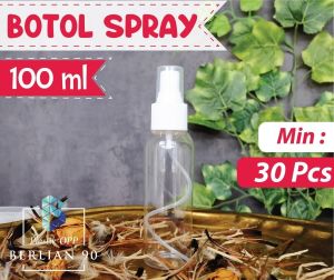 Botol Spray 100 ml Isi 20 pcs - Botol Plastik Minyak Wangi Botol Plastik Spray-Botol Semprot Handsanitaizer Murah