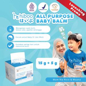 hiboo All Purpose Baby Balm [Set 15g + 5g] 10% Coconut Oil Vit E Beeswax - Japan Natural Nourishing Calming Moisturizer - Balsem Salep Anak Bayi Ruam Popok Skincare