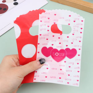 shiqinbaihuo 50 cái lốc đa thiết kế túi nhựa nhỏ 9x15cm Boutique Túi Quà Tặng với xử lý quyến rũ Bông tai trang sức bao bì túi