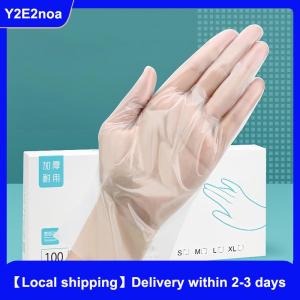 【Local shipping】 50 100pcs Latex Free Gloves TPE Disposable Gloves Transparent Non-Slip Acid Work Safety Food Grade Household Cleaning Gloves
