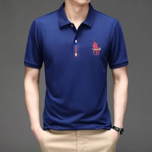 Polo Shirt for Men Loose Lapel Embroidery Casual Short-sleeved Business Polo Shirt