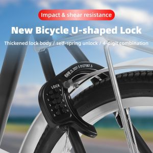 Bicycle Fixed Password Lock Solid Thickened Steel Body Durable High Safety Antitheft Bike Frame Lock