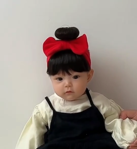 Candy Colored Baby Bowknot Bangs Wigs Infant and Toddlers Fontanelle Protections Headband Lovely Girls Hair Accessories