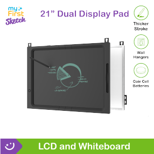 myFirst Sketch Board 21” – Drawing Board A3 Wood Board with Dual Display LCD Sketch Board + Whiteboard Drawing Board for Kids