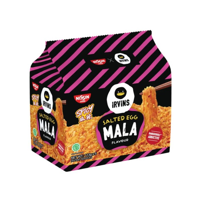 Mi Instant Nissin Irvins Salted Egg Mala Flavour Instant Noodle 5 x 113 Gram