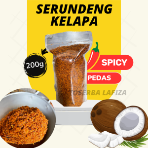 Serundeng Kelapa PEDAS 200g Kemasan praktis - Serundeng khas daerah ciamis
