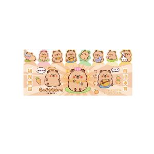 BW-A95 Sticky Notes Motif Capybara Lucu 8 Baris Pembatas Buku Karakter/Kertas Memo Kapibara Catatan