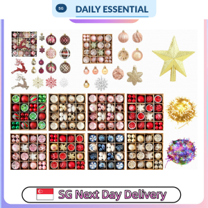 【DAILY ESSENTIAL】 Christmas Tree Decorations | Ornament Sets Gold Star or 10m LED String Lights