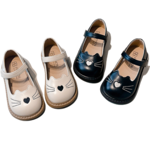 Toddler Girls Shoes Princess Casual Flats Child PU Leather Mary Jane Shoes Baby Girls Cute Cat Loafers Kids Back to School Shoes