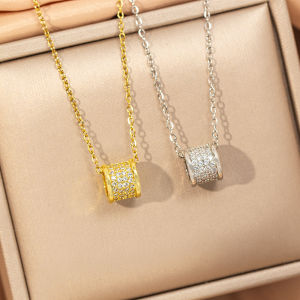 Fashion necklace pendant - Luxury and exclusive small-scale collar chain accessory  【钛钢】 爆款百搭小蛮腰项链女轻奢时尚高级感气质毛衣链饰品