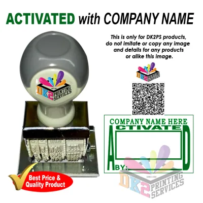 DATER RECEIVED PAID CERTIFIED ACTIVATED ENCODED REJECTED RELEASED VALIDATED | CUSTOMIZED RUBBER STAMP with COMPANY NAME