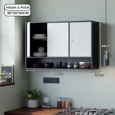 E-TIFE Lemari Gantung Rak Dapur Kitchen Set Atas 3 Pintu Minimalis
