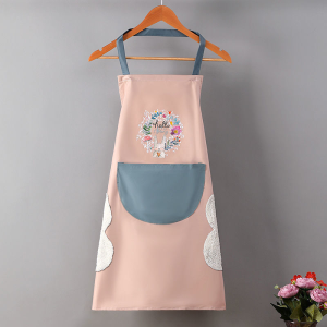 Kitchen Apron Waterproof Wipeable Oil-Proof Cartoon Cooking Baking Accessories Apron Dapur 防水围裙厨房家用防油耐脏