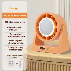 【SG Ready Stock 】HWLife Portable Purple Desktop Fan w/Makeup Mirror & Light -10400mAh Battery Powered Table Fan Cooling Essentia