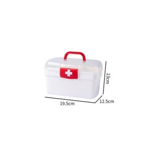【HHarbour】พร้อมส่ง กล่องปฐมพยาบาล กล่องยาสามัญประจำบ้าน กล่องมัลติฟังก์ชั่ ความจุสูง สองชั้น พร้อมที่จับ