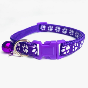 Kalung Kucing Lonceng Hewan Peliharaan Tali Leher Anjing Kecil Lonceng Pet Collar Dog Kitten Adjustable Motif Tapak Kaki Murah Import Cerianti