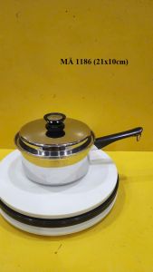 Quánh inox Mỹ (hàng nội địa Nhật) size 21cm cao 10cm (mã 1186) Dùng được bếp từ_Hàng nội địa Nhật đã qua sử dụng
