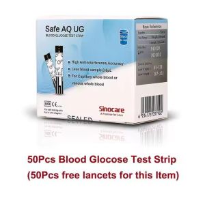 Sinocare Safe AQ UG mg/dL Blood Glucose & Uric Acid Meter or Glucose/ Uric Strips for Diabetics Gout Glucose Meter Multi-package