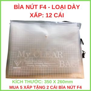 [TẶNG 2 Cái BN F4] Combo 05 Xấp Bìa Nút F4 Loại Dày Xấp 12 Cái Giúp Bảo Vệ Giấy Tờ Của Bạn Không Bị Hư Hỏng.