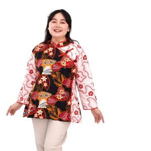 Atasan Batik Blouse Big Size Wanita  Lengkap S-M-L-XL-2L-3L-4L-5L-6L-7L Model Blus Jumbo Seragam Batik / Atasan Big Size / Blus Batik Jumbo Kerja Wanita / Pakaian Kerja Jumbo Wanita Kantor / Pakaian Batik LD 140