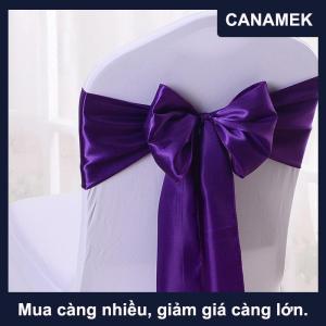 【CANAMEK】 Khăn choàng sa tanh đầy màu sắc nơ ghế đám cưới chất lượng cao khăn choàng ghế đồ trang trí tiệc sinh nhật khách sạn biểu diễn bán sỉ
