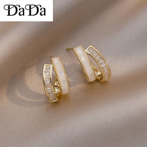 Original 24k Saudi gold nasasangla pawnable earings for women Hoop earrings opal zircon shell cross engagement jewelry Valentines Day gift for girlfriend hypoallergenic free pearl earrings