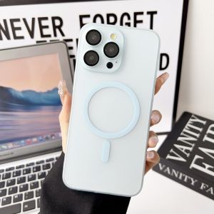 สำหรับ iPhone 11 12 13 14 15 16 Pro Max ฟิล์มกันกระจกใส Magsafe อะคริลิคเคสโทรศัพท์ชาร์จไร้สายรวมทุกชิ้นป้องกันเลนส์ฮาร์ดพีซีกันกระแทกปกป้องฝาหลัง