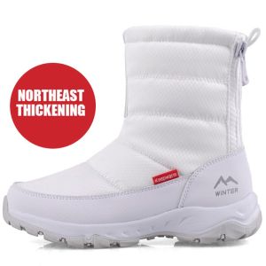 SUPERLI Women Winter Boots 2024 New Plush Womens Short Boots Woman Snow Boots Zipper Waterproof Non-slip Warm Womens Winter Shoes