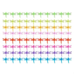 80Pcs/set Colorful Dragonflies Orchid Clips Garden Plant Support Clips Plant Clips for Climbing Plant Grow Upright