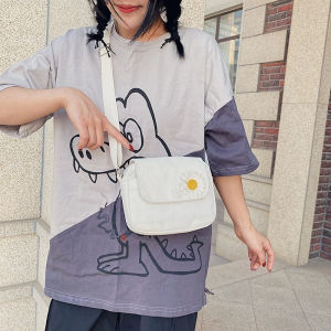 [In Stock] Ins New Canvas women Bag Korean Female Students Small Daisy Pattern Crossbody women Shoulder Bag