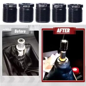T6DA Aluminum Material Shift Knob Adapter Inside Thread Black Transmission Knob Adapter Accessories Gear Knob Adapter