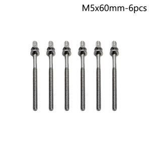 JAYQQ 6Pcs Strong Drum Tension Rods with Washers M5 Drum Lug Bolts 5mm Drum Tight Screw for Jazz Drums Repair