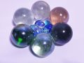 Big Size 6pcs Assorted Glass Marble / Jolen / Holen with 12pcs Assorted Mini Glass Pebbles. 