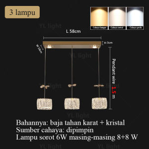 Lampu Gantung Dekoratif Restoran Kristal Nordik Lampu Ruang Tamu Emas Lampu Kamar Tidur Dalam Ruangan 22