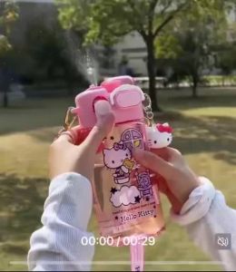 Sanrio Mist Spray Water Bottle 570ml Fine Mist Spray Removable Straw Tritan PCT BPA Free Kids & Adults